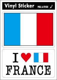 FIL-04/国旗ステッカー/FRANCE・フランス/2枚セット
