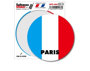 WFS-006/国旗ステッカー（サークル）/PARIS・パリ