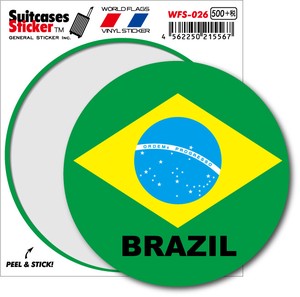 WFS-026/国旗ステッカー（サークル）/BRAZIL・ブラジル