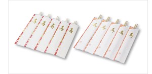 Chopsticks Red Plum Japanese Pattern Congratulation 5-pairs set