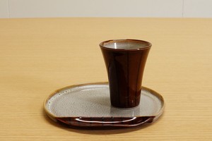 【波佐見焼】飴釉十草　茶　(ミニカップ)