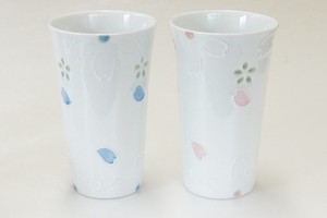 Hasami ware Beer Glass Cherry Blossoms Spring Made in Japan