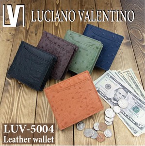 ★LUV-5004★Luciano Valentino ﾙﾁｱｰﾉﾊﾞﾚﾝﾁﾉ　オーストリッチ型押し 短財布