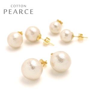 Pierced Earrings Gold Post Pearl Cotton M Made in Japan