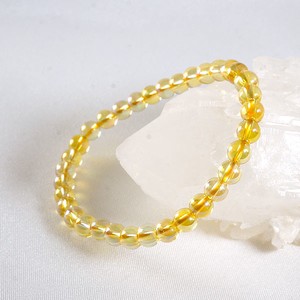 【天然石ブレスレット】ゴールドオーラ水晶(6mm)ブレス【天然石 オーラ水晶】