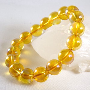 【天然石ブレスレット】ゴールドオーラ水晶(12mm)ブレス【天然石 オーラ水晶】