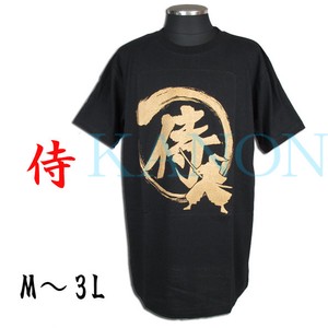 待望の『侍（サムライ）』Tシャツ！黒・M〜3L【インバウンド・武士・普段着】