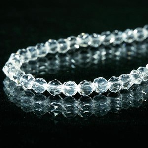 【天然石 ネックレス】ダイヤカット 5A級水晶ネックレス(φ6mm) ワンタッチ【水晶】