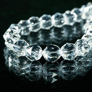 【天然石 ネックレス】ダイヤカット 5A級水晶ネックレス(φ10mm) ワンタッチ【水晶】