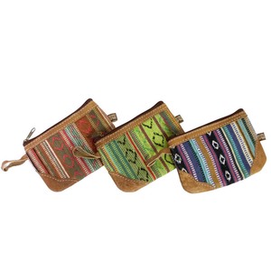 Pouch Small Leather Cotton