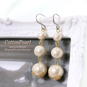 Pierced Earrings Titanium Post Cotton Made in Japan