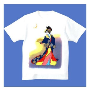 FJK 日本 お土産 Tシャツ 浮世絵 芸者LLサイズ （ホワイト）T-001-LL