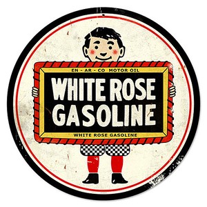 【スティールサイン】【カー ＆ ガレージ】White Rose Gasoline PT-PTS-243