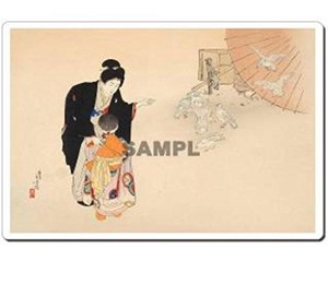 日本 (Japan) 浮世絵 (Ukiyoe) マウスパッド11003 水野年方 - 今様美人 十一 宮まうて