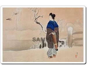 日本 (Japan) 浮世絵 (Ukiyoe) マウスパッド11009 水野年方 - 三井好都のにしき 朝の雪