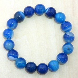 【天然石ブレスレット】藍紋メノウ (12mm)ブレス【天然石 メノウ】