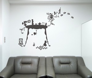 シール堂 日本製 ウォールステッカー Wall art Alice Largeサイズ(グレー）