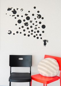シール堂 日本製 ウォールステッカー Wall art bubble Mediumサイズ(ブラック)