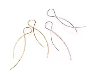 Pierced Earrings Gold Post Gold sliver Simple
