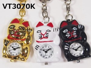 VITAROSOホルダー時計　招き猫　日本製ムーブメント