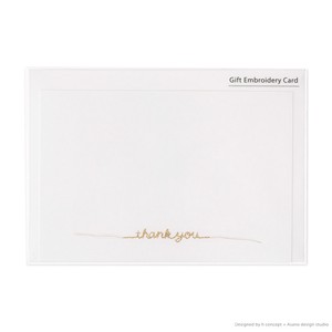 刺繍カード thank you ゴールド メッセージカード