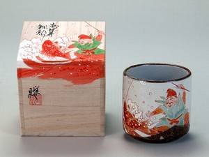 【九谷焼】 色いろかっぷ・恵比寿鯛釣り 伝統工芸士 福田良則 作