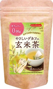 【Tea Boutique】やさしいデカフェ 玄米茶(1.7g/tea bag15袋入り)★原産国：日本★