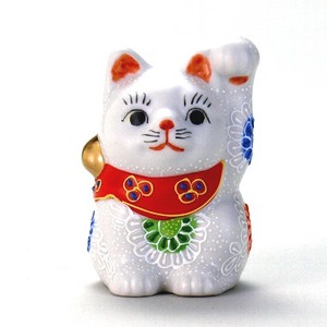 【九谷焼】 2.5号招猫 白盛