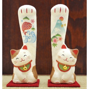 Chigiri-Washi Animal Ornament Handmade Lucky Cat