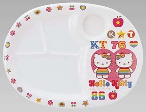 メラミンお子様食器「レインボーキティ」　ランチ皿（大）　MC−31