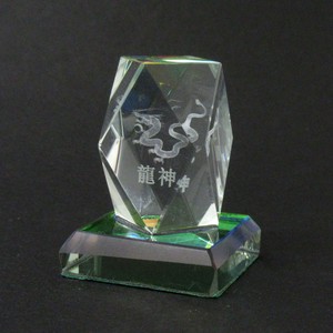 ＜インテリア雑貨・ガラスオブジェ＞ミニ　3Dクリスタル　龍神　No.120-700