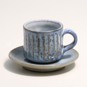 【信楽焼】青萩彫コーヒー碗皿
