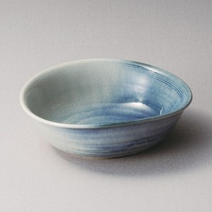 【信楽焼】藍吹き　たわみ盛鉢