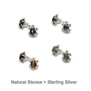 Pierced Earrings Silver Post Design sliver Floral