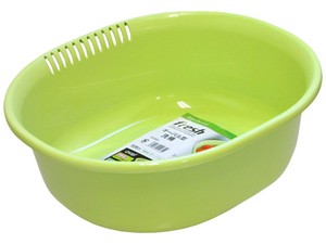 【たっぷり洗える5.3L】オーバル型洗い桶　グリーン