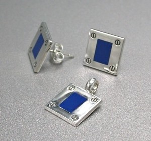Pierced Earrings Silver Post sliver Pendant Combined Sale