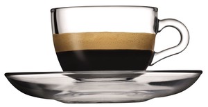【PASABAHCE】ベーシック カップ＆ソーサー おしゃれなガラスのコーヒーカップ