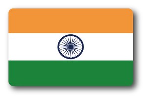 SK-210 国旗ステッカー インド（INDIA） 国旗100円ステッカー スーツケースステッカー