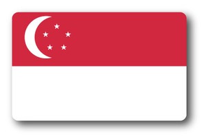 SK-216 国旗ステッカー シンガポール（SINGAPORE） 国旗100円ステッカー スーツケースステッカー