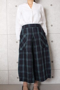【2020通年定番】日本製 リネンタータン　裾タックパンツ　№8450