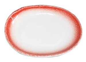 【特価品】美濃焼単品■赤吹き楕円皿(21cm)