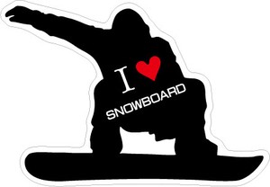 ステッカーNo,1232 I LOVE SNOWBOARD