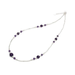 Amethyst Silver Chain Necklace sliver