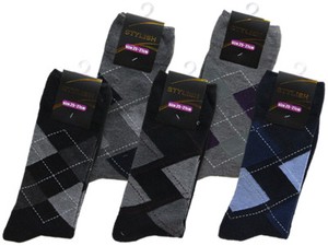 Crew Socks Diamond-Patterned Casual Socks