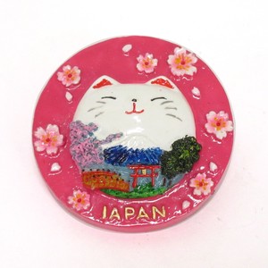 Magnet/Pin Beckoning Cat Japanese Sundries Mt.Fuji