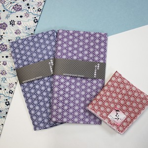 Gauze Handkerchief Hemp Leaves Japanese Pattern Made in Japan