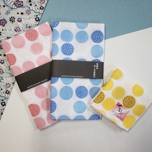 Gauze Handkerchief Japanese Pattern Polka Dot Made in Japan