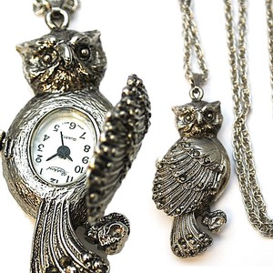 Necklace/Pendant Antique Gift Pendant Owl Pocket Watch