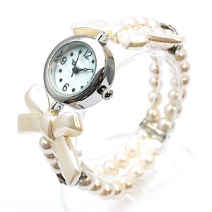 【春夏新作】パールリボンのブレスレットウォッチ　レディース腕時計　アクセサリー
