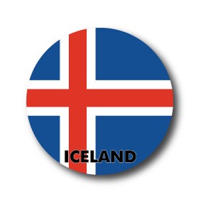 国旗缶バッジNO. CBFG-022　ICELAND（アイスランド）